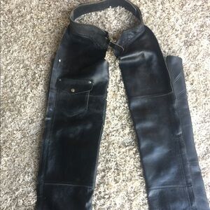 Men's Black Leather Chaps